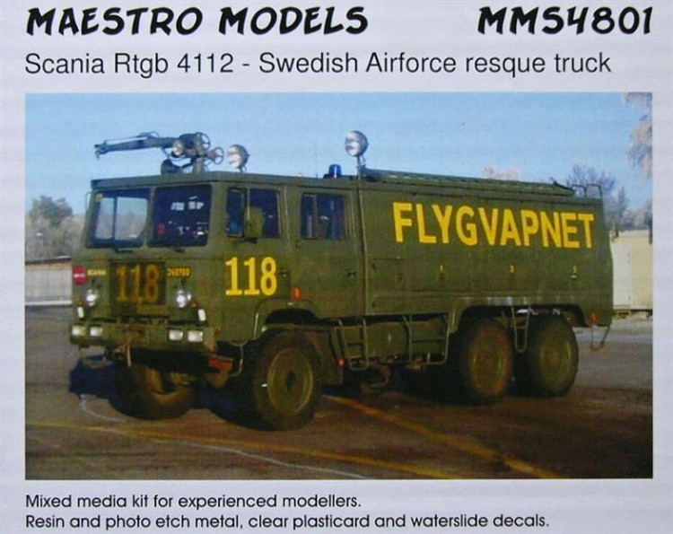 Maestro Models MMCS-4801 1/48 RTGB 4112 Swedish Airforce Rescue Truck