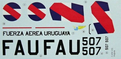 LF Model C72107 Decals Douglas C-47A over Uruguay (ITAL) 1/72