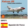 Mach 2 MACHGP071 Dassault-Mystere Falcon 20 Decals Spanish Air Force 1/72
