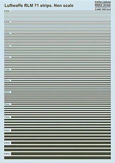 Print Scale 043-camo Luftwaffe RLM 71 strips (wet decals)