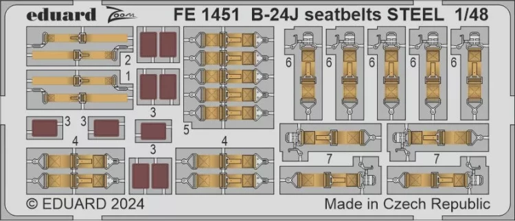 Eduard FE1451 B-24J seatbelts STEEL (HOBBYB) 1/48