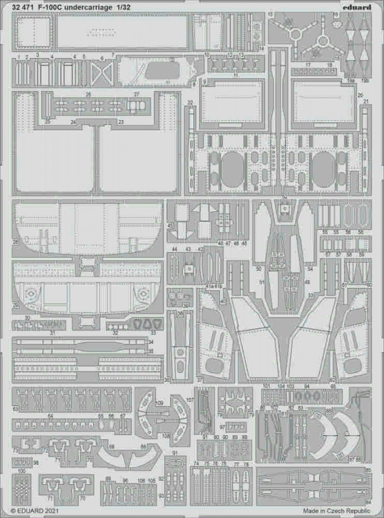 Eduard 32471 SET F-100C undercarriage (TRUMP) 1/32