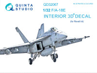 Quinta studio QD32067 F/A-18E (для модели Revell) 3D Декаль интерьера кабины 1/32