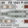 Eduard FE1541 P-40N seatbelts STEEL (EDU) 1/48
