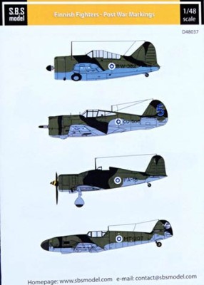 Sbs Model D48037 Декаль Finnish Fighters - Post War markings 1/48
