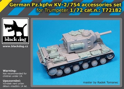 Black Dog T72182 Pz.Kpfw KV-2 accessories set (designed to be used with Trumpeter kits) 1/72