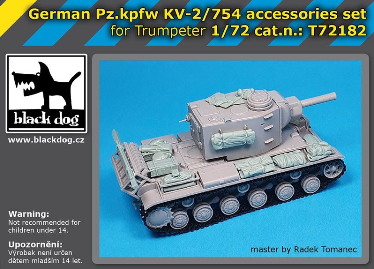 Black Dog T72182 Pz.Kpfw KV-2 accessories set (designed to be used with Trumpeter kits) 1/72