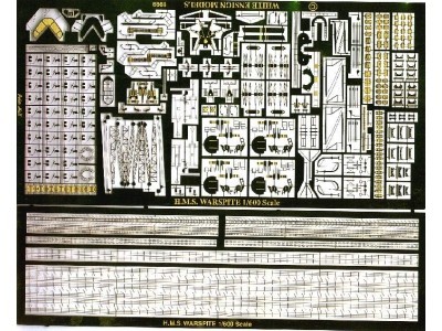 White Ensign Models PE 614 HMS WARSPITE for the Airfix kit 1/600