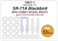KV Models 72817-1 SR-71A Blackbird (Mini Hobby Model #80201) - (двусторонние маски) + маски на диски и колеса Mini Hobby Model US 1/72