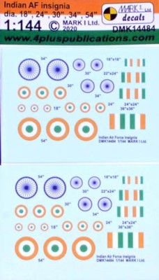 4+ Publications 14484 1/144 Decals Indian AF insignia (2 sets)