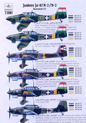HAD 72081 Decal Junkers Ju-87 A-2/B-2 (6x camo) 1/72
