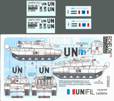 Echelon FD D726002 UNIFIL French Leclerc T.5 1/72