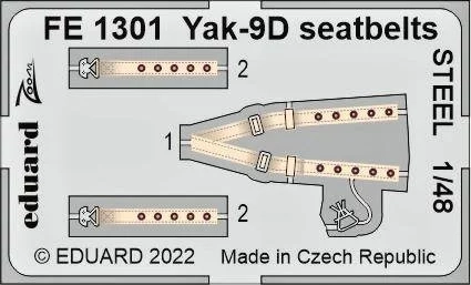 Eduard FE1301 Yak-9D seatbelts STEEL (ZVE) 1/48
