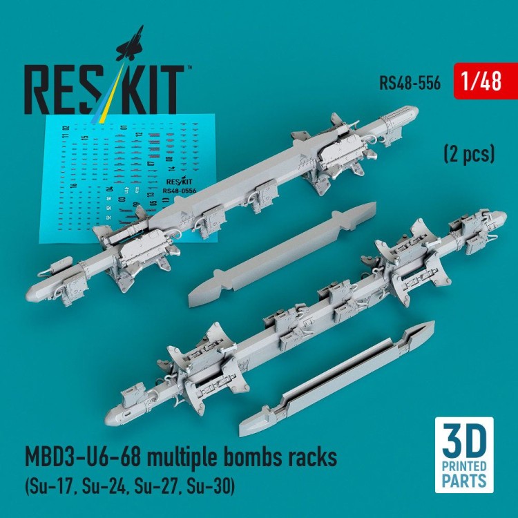Reskit 48556 MBD3-U6-68 multiple bombs racks (2 pcs.) 1/48