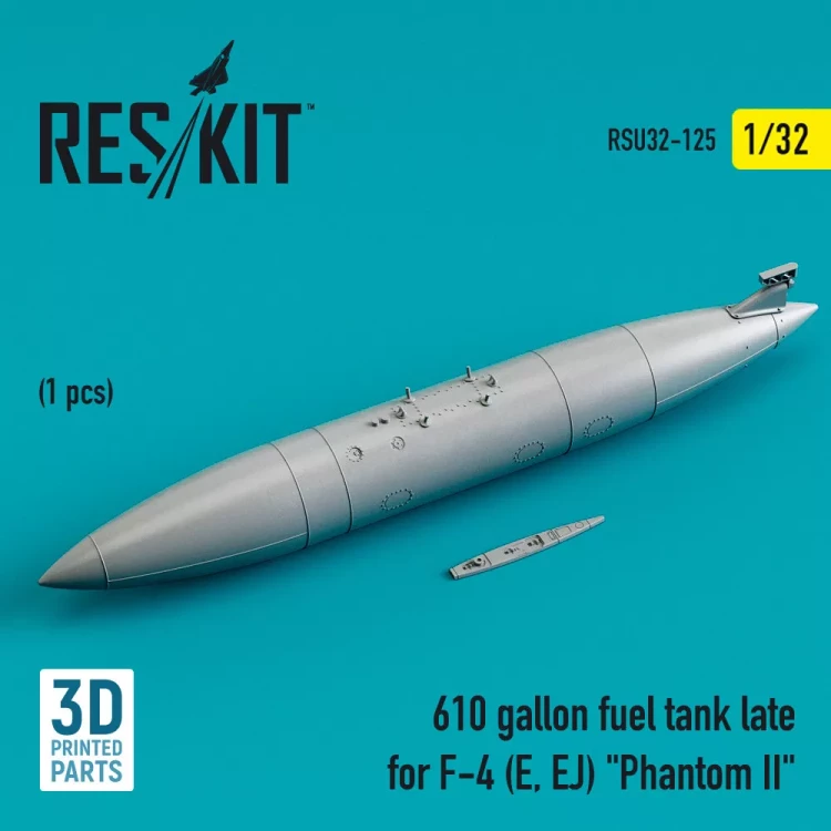 Reskit U32125 610 gallon fuel tank late for F-4 (E, EJ) 1/32
