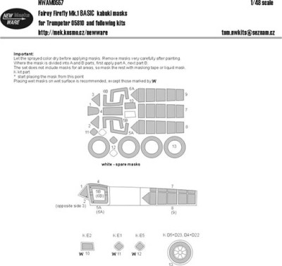New Ware NWA-M0557 1/48 Mask Fairey Firefly Mk.I BASIC (TRUMP)