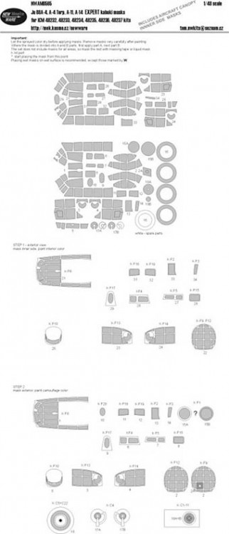 New Ware NWA-M0565 1/48 Mask Ju-88A-4/A-4 Torp/A-11/A-14 EXPERT (ICM)