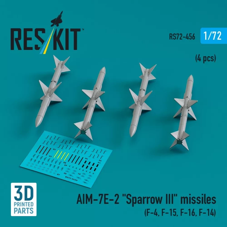 Reskit 72456 AIM-7E-2 'Sparrow III' missiles (4 pcs.) 1/72