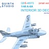Quinta Studio QDS-48372 A-6A (Kinetic) (Малая версия) 3D Декаль интерьера кабины 1/48