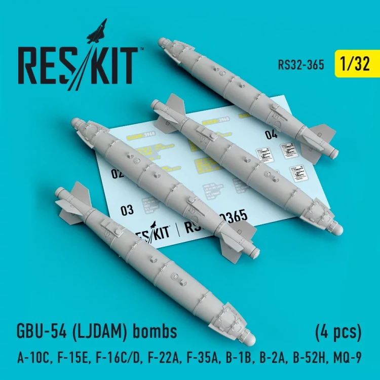 Reskit 32365 GBU-54 (LJDAM) bombs (4 pcs.) 1/32