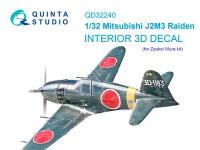 Quinta studio QD32240 Mitsubishi J2M3 Raiden (Zoukei Mura) 3D Декаль интерьера кабины 1/32