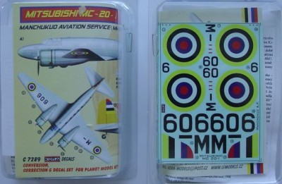 Kora Model C7289 Mitsubishi MC-20-I Manchukuo Conv.Set (PLT) 1/72