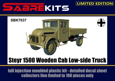 Sabre Kits SBK7037 Steyr 1500 Wooden Cab Low-side Truck ex-Special Hobby, new decals 1/72