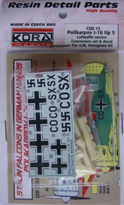 Kora Model CSD7233 I-16 Typ 5 Luftwaffe Conv.set&amp;decal (ICM/HAS) 1/72