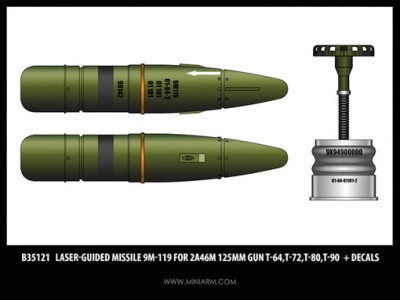 Miniarm 35121 Выстрел УР для Т-64/72/80/90, 2 шт 1/35