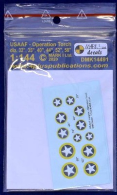 4+ Publications DMK-14491 1/144 Decals USAAF insignia Operat.Torch (2 sets)