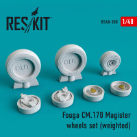 Reskit RS48-0308 Fouga CM.170 Magister wheels set (weighted) AMK, Kinetic 1/48