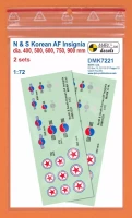 4+ Publications DMK7221 Decals North & South Korean AF Insignia 1/72