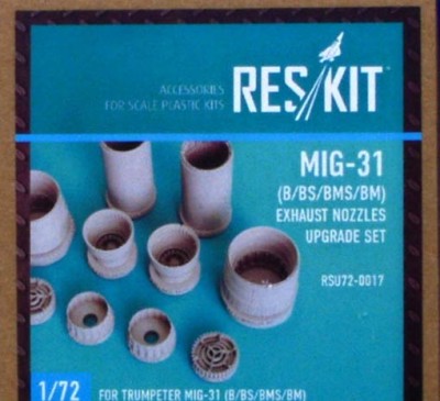 Reskit RSU72-0017 MiG-31 B/BS/BMS/BM exhaust nozzles (TRUMP) 1/72