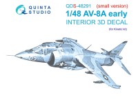 Quinta studio QDS-48291 AV-8A Early (Kinetic) (Малая версия) 3D Декаль интерьера кабины 1/48