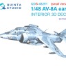 Quinta studio QDS-48291 AV-8A Early (Kinetic) (Малая версия) 3D Декаль интерьера кабины 1/48