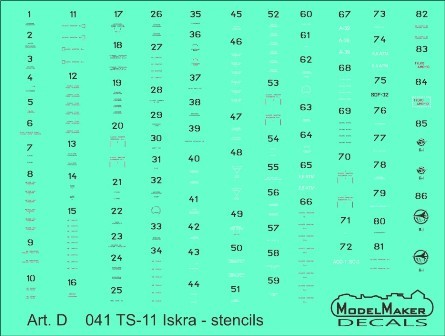 Model Maker Decals D48041 PZL TS-11 'Iskra' Stencils 1/48