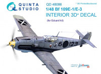 Quinta studio QD48086 Bf 109E-1/E-3 (для модели Eduard) 3D декаль интерьера кабины 1/48