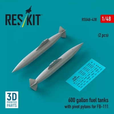 Reskit U48438 600 gallon fuel tanks w/ pivot pylons FB-111 1/48