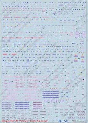 Begemot Decals 48-017 Микоян МиГ-29 технические надписи 1/48