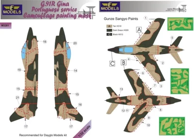 Lf Model M3281 Mask G.91R Gina Portuguese service Camoufl. 1/32