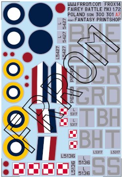 Frrom-Azur FROX14 Fairey Battle MK.I Polish Ait Force GRoD, BHoE, BHoT, S A7 size 1/72