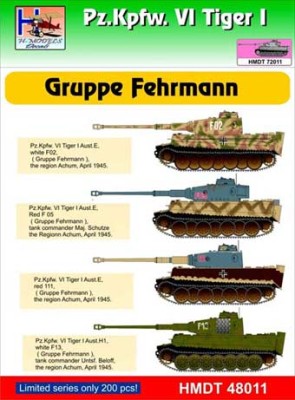 Hm Decals HMDT48011 1/48 Decals Pz.Kpfw.VI Tiger I Gruppe Fehrmann