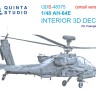 Quinta studio QDS-48375 AH-64E (Hasegawa) (Малая версия) 3D Декаль интерьера кабины 1/48