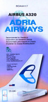 BOA Decals 44117 Декали Airbus A320 ADRIA Airways (ZVE) 1/144