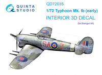 Quinta studio QD72035 Hawker Typhoon Mk.1b (early) (Brengun) 3D Декаль интерьера кабины 1/72