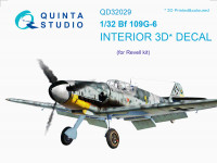 Quinta studio QD32029 Bf 109G-6 (для модели Revell) 3D декаль интерьера кабины 1/32