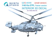 Quinta studio QDS-48358 Ка-27ПЛ, Учебно-тренировочный (Hobby Boss) (Малая версия) 3D Декаль интерьера кабины 1/48