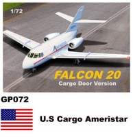 Mach 2 MACHGP072 Dassault-Mystere Falcon 20 Decals U.S Cargo Ameristar (cargo door version) 1/72