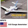 Mach 2 MACHGP072 Dassault-Mystere Falcon 20 Decals U.S Cargo Ameristar (cargo door version) 1/72