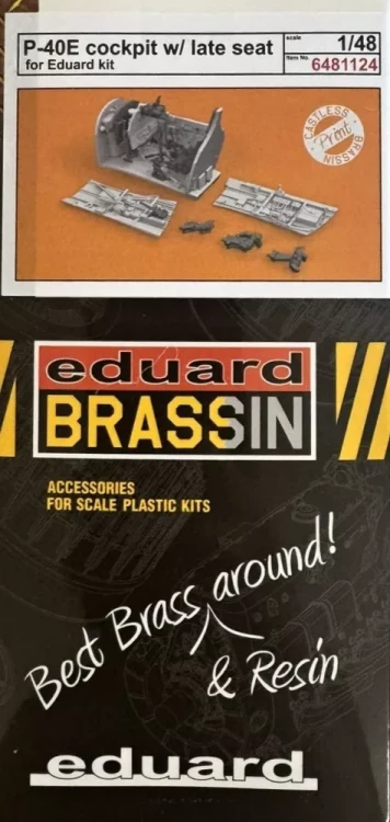 Eduard 6481124 BRASSIN P-40E cockpit w/ late seat PRINT 1/48